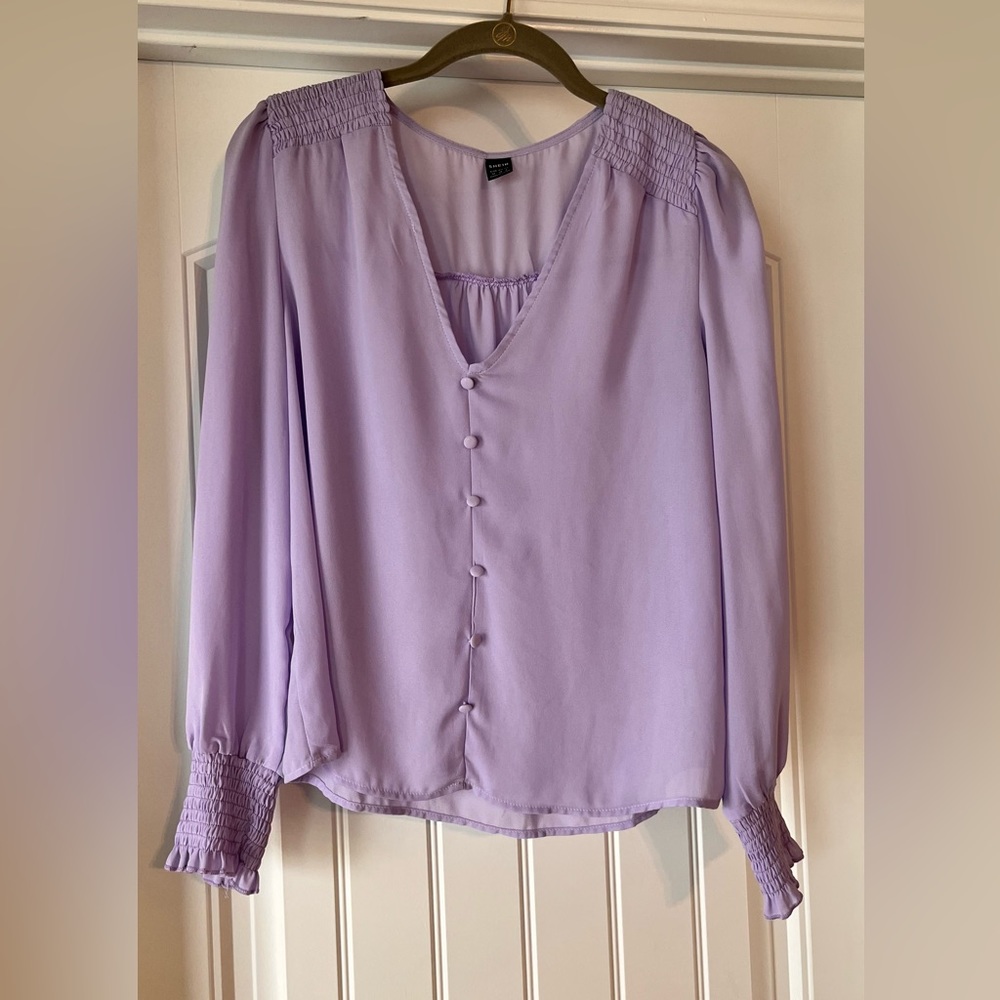 Shein Sheer Blouse - light purple